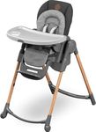 Maxi-Cosi Minla Evolutive Highchair, 0–14 Years, up to 60 kg, Baby High Chair, 9 Height Positions, 5 Recline Positions, 4 Tray Positions, Compact Fold, Adjustable Footrest, Essential Graphite