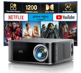 [1200 ANSI/Netflix-Licensed/36W Dolby Audio] 4K Projector with WiFi6 and Two-Way Bluetooth5.2, Native 1080P Projecteur, TOPTRO X9 Smart Projector With Auto Focus Keystone, Outdoor Movie Projector,Grey