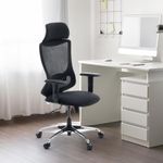 Wakefit Chrome Office Chair | 3 Years Warranty | Office Chairs for Work from Home, Ergonomic Chair, High Back Office Chair, Adjustable Lumbar Support & Armrest Single Lock : Hutton (Black) DIY