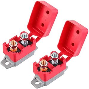 EPLZON 50A 12V-24V Automatic Reset Circuit Breaker with Cover Stud Bolt for Battery Chargers Trucks Car Engines and More(2pcs)