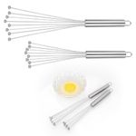 Kssvzz 2 Pcs Whisk Stainless Steel Balls, Whisk Small Ball Whisk Set for Cooking, Mixing, Whisking, Beating, Stirring(10 Inch and 12 Inch)