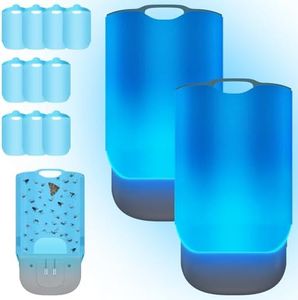 Flying Insect Trap for Indoors – Plug-in Bug Catcher with UV Light for Fruit Flies, Gnats, Mosquitoes – Safe for Kitchen & Home – Plug in Insect Killer Device (2 Devices & 10 Refills)