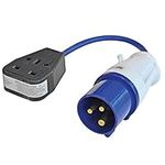 Faithfull FPPFLYLEAD Fly Lead Converter 16A Plug to 13A 3 Pin Socket 240v 35cm Lead