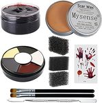 Mysense 3.5Oz(100g) Nose and Scar Wax SFX Zombie Make Up Special Effects Fake Molding Wound Skin Wax Halloween Stage Makeup with 6 Color Body Paint Spatula Fake Blood Gel Tatooes Stipple Sponges