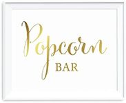 Andaz Press Wedding Party Signs, Metallic Gold Ink Print, 8.5x11-inch, Popcorn Bar Reception Dessert Table Sign, 1-Pack