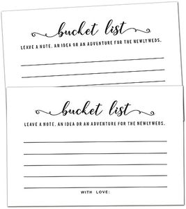 50 Wedding Bucket List Cards for Bridal Showers Wedding Reception Activities, Bucket List Suggestion Cards - Fun Party Game Activity Guestbook for Graduation, Retirement, Anniversary, and Birthday.