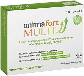 Ashwagandha KSM-66 + Azafrán + Magnesio + Vitamina B12 | Ansiedad y Estrés | Pastillas Naturales para Equilibrio Mental, Estabilidad Emocional y Relax | 30 Cápsulas | AnimaFort Multi®