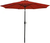 Sunnydaze 9-Foot Patio Umbrella - Push-Button Tilt and Crank Handle - Aluminum Pole and Polyester Shade Canopy - Burnt Orange
