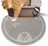 Evelots Cat Litter Mat, Traps Mess from Box, Protects Floors, Urine-Proof, Easy to Clean Litter Box Mat, Machine Washable, Soft on Kitty Paws, Absorbent, Waterproof, Stays in Place, Unscented, Grey