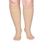 Blahhey 3XL Extra Wide Calf Compression Socks Toeless for Women Men 20-30 mmHg Plus Size