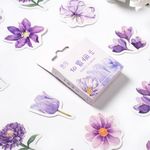 Ta Merry Scrapbook Accessories Scrapbooking Supplies,46Pcs Laptop Cute Flower Stickers Aesthetic for Adults,Journaling Supplies Aesthetic Stickers for Scrapbooking,Card Making,Journal(Purple Orchid