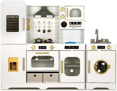 Alphakids Kids Kitchen Playset with Real Lights and Sounds for Pretend Play