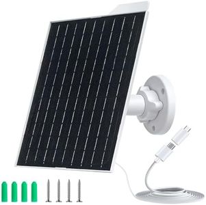 Solar Panel for Security Camera,5V9W USB Solar Panel with USB-C Port &Micro USB,IP65 Waterproof Camera Solar Panel with 360°Adjustable Mounting,Long Charging Cable