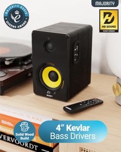 MAJORITY D40X Bluetooth Bookshelf Speakers – Wireless Stereo Audio