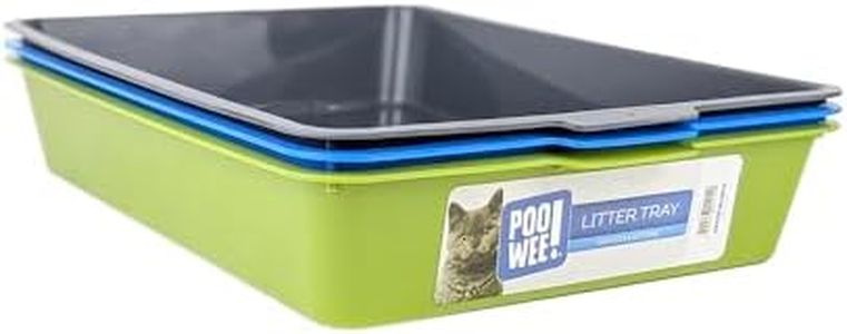 POOWEE! Plain Cat Litter Pan Large, 42x31x8cm – Low-Sided Open Tray for Easy Access, Ideal for Kittens & Cats, Easy-Clean Plastic, Aussie Owned, Single Tray Included