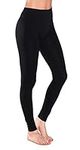 Sofra Women's Full Ankle Length Seamless Leggings Regular Fleece Plus, Black, Plus Size Fleece Lining Inside