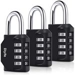 Combination Padlock, [3 Pack][New Version] Diyife 4 Digit Weatherproof Combination Lock, Outdoor Locker Lock Padlock for School Gym Locker, Cabinets, Toolbox, Fence, Hasp, Outdoor Indoor Use(Black)