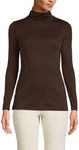 Lands' End Women's Supima Cotton Long Sleeve Turtleneck, Rich Coffee, X-Small