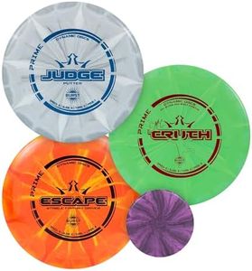 Dynamic Discs Prime Burst 3 Disc Golf Starter Kits for Men, Women, and Kids, Putter, Midrange, Driver, Bonus Mini Disc, Weight Ranges 170-176, Beginner Frisbee Golf Set