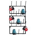 Jucoan 3 Pack Wall Mounted Coffee Mug Rack, Vintage Metal Coffee Cup Rack with 21 Mug Hooks for Coffee Mugs, Tea Cups, Mason Jars, Cups Display Storage Organizer for Kitchen Coffee Bar