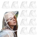 Mayoii 10PCS Rain Hats for Women, Clear Waterproof Rain Bonnet with String Plastic Rain Hat Family Pack, Portable Umbrella Hats Protect Hair Rain Bonnets for Outdoor Activities (10PCS)