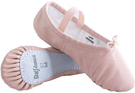 Premium Leather Ballet Shoes Full Sole Dance Slippers for Kids, Toddler, Little Girls 3-12T Pink Size: 13 Narrow Little Kid