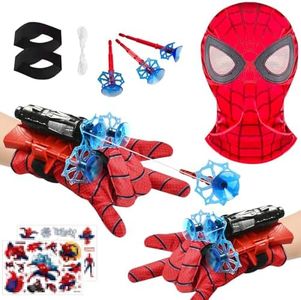 Launcher Glove, Spiderm Guanti per Bambino, Spider Launcher Guanto con con Spiderm Maschera, Guanti Launcher per Giochi, Spider Web Launcher Toy, Cosplay Giocattoli da Polso Se (A)