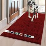 Muddy Mat AS-SEEN-ON-TV Highly Absorbent Microfiber Door Mat and Pet Rug, Non Slip Thick Washable Area and Bath Mat Soft Chenille for Kitchen Bathroom Bedroom Indoor and Outdoor - Red XL 59"X35"