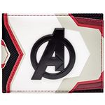 Endgame Avengers Team Suit up Outfit Metal Emblem Wallet Bi-Fold ID & Card Holder, White