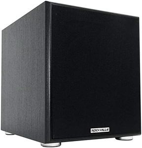 Rockville Rock Shaker 10", 600W Powered Subwoofer for Home Theater, Black, Includes Remote, Solid MDF Enclosure, RCA Inputs/Outputs, Variable Crossover - Perfect for Movies, Studio, and Home Audio