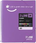 Grafoplás 39226069 Spiral Folder with 60 Pockets A4 PP Lavender I Like Smile