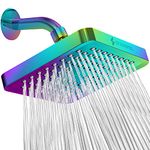 SparkPod Fixed Shower Head - High Pressure Rain - Luxury Modern Look - Easy No-Tool Installation - Perfect Adjustable Replacement for Your Bathroom Shower Heads (15 cm Square, Radiant Rainbow)