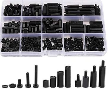 Jucoan 380 PCS M3 Male Female Nylon Hex Spacer Standoffs Screws Nuts Assortment Kit Threaded Pillar PCB Motherboard (Black)