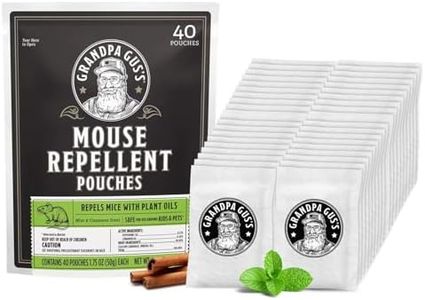 Grandpa Gus's Natural Mouse Repellent Pouches, Cinnamon/Peppermint Oils Repel Mice from Nesting in Home/Cabin/Boat/Car Storage/RV/Machinery/Shed (40 Pouches)