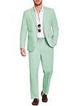 COOFANDY Men's 2 Piece Linen Suit S