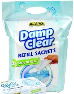 2 x Kilrock Damp Clear Moisture Trap Refill = 10 x 500g Refills Bags