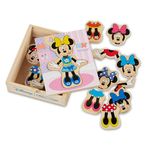 Melissa & Doug Disney Minnie Mouse Mix and Match Dress-Up Wooden Play Set (18 pcs) | Minnie Mouse Toys, Disney Dress Up Dolls For Preschoolers And Kids Ages 3+