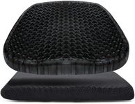 Wenisuow Gel Seat Cushion with Cover, Double Thick Egg Seat Cushion Cool Breathable Lumbar Support Chair Cushion Large Size Chair Gel Cushion for Car/Office/Home/Wheelchair(Supportive) (Black)