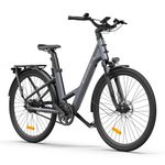 ADO Air28Pro Electric Bike, 28" Ebikes for Adults, Electric Bicycle With Belt Drive, ECO and SPORT Mode, Shock Absorption, IPX7 LCD Display, APP, 250W, 9.6Ah Removable Battery, Range 100km (Gray)