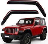 Lightronic WV192467 in-Channel Side Window Deflectors & Visors Rain Guard, Dark Smoke, 2-Pieces Set, Fits 2018-2024 Jeep Wrangler JL (2-Doors), 2020-2024 Jeep Gladiator, Crew Cab Pickup