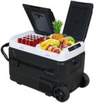 ELECWISH 12V Car Refrigerator, 42 Quart(40L) Electric Cooler Dual Zone with Wheels,-7℉-68℉ Portable Car Fridge, Anti-Shake Freezer 12/24V DC 110~240 Volt AC for Camping,Travel,RV,Truck,Home