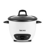 Aroma Housewares 6-Cup (Cooked) (3-Cup UNCOOKED) Pot-Style Rice Cooker (ARC-743G), White