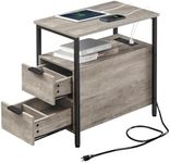 VASAGLE Side Table with Charging St