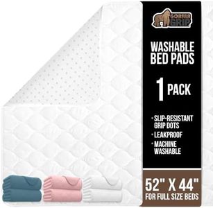GORILLA GRIP Washable Underpads, Waterproof Reusable Heavy Absorbency Incontinence Bed Pads, Leak Proof Toddler Mattress Pad, 52x44 Slip Resistant Protector for Bedwetting, Adults and Kids, White