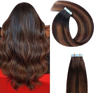 YILITE Tape in Hair Extensions Human Hair #T2/P2/6 20 inches 20pcs 50g/pack Invisible Straight Seamless Skin Weft Remy Hair Extensions Silky Tape Hair Extensions Real Human Hair (20 inches #T2/P2/6)