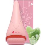 BAIMEI Ice Roller and Gua Sha Stone, Ice Face Roller Tools, Ice Roller for Face and Eyes, Reduces Puffiness, Migraine Pain Relief (Pink)