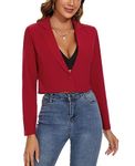 MINTLIMIT Cropped Blazers for Women Casual One Button Closure Everyday Wear Suit Jacket (Red S)