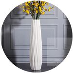 White Floor Vase 28 Inches Tall Ceramic Flower Holder Decorative Large Vase for Home Decor Living Room Dried Flower Arrangement for Wedding House Warming Office