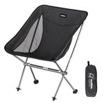 Naturehike Outdoor Ultralight Folding Chair Portable Camping Chair with Carrying Bag for Fishing Hiking Beach Heavy Duty 150kg Capacity(black)
