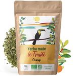 ORIGEENS ORGANIC YERBA MATE with ORANGE 200gr | Yerba Mate Tea unsmoked, Leaf, Without Stems, not powdery | Energy and Detox Drink